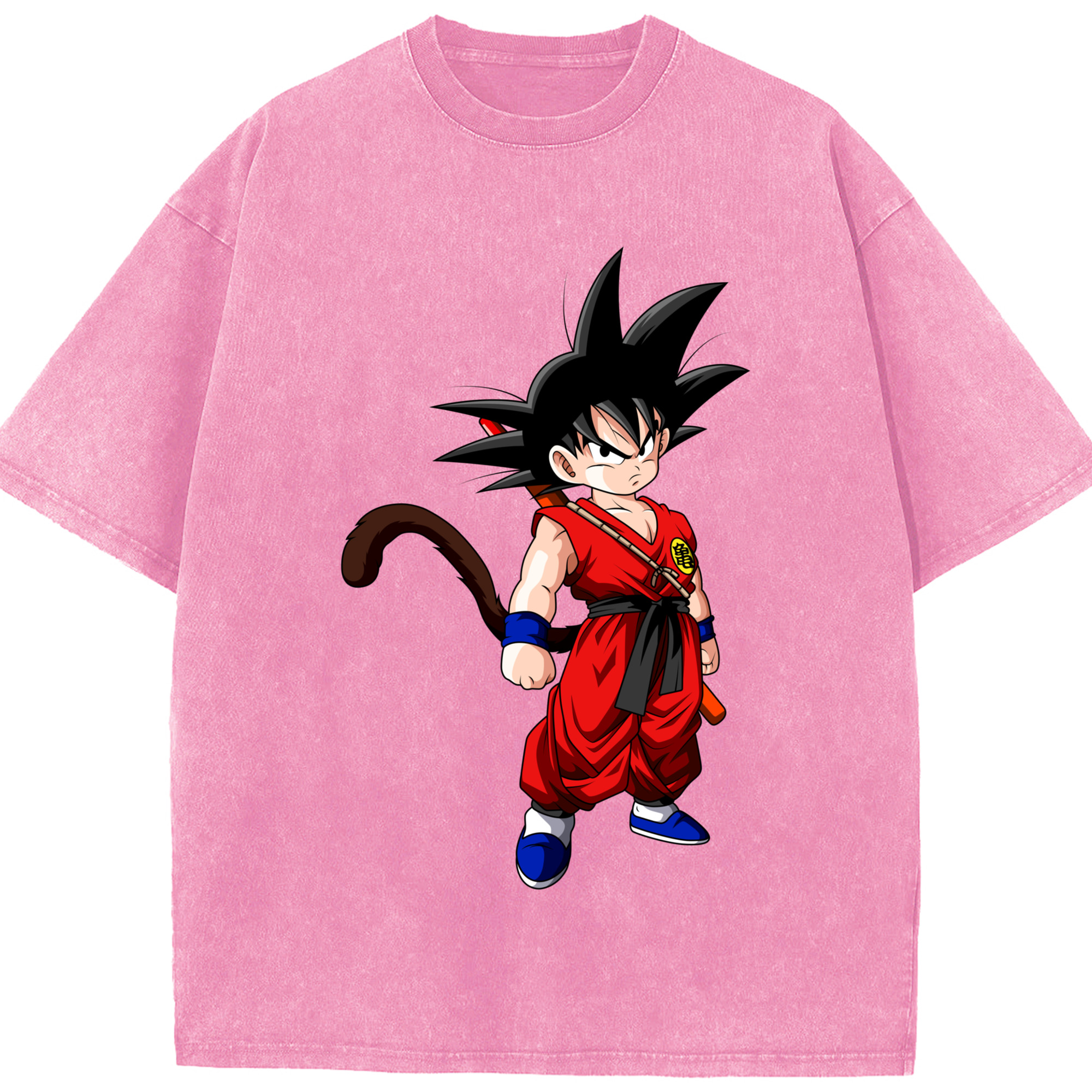（画像用） ドラゴンボール 孫悟空（そん ごくう）Son Goku カカロット DRAGON BALL Kakarotto 綿100% ヴィンテージ風 半袖Tシャツ（フロントプリント）